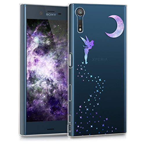 kwmobile Funda para Sony Xperia XZ XZs - Carcasa Protectora de  TPU  con dise  o de Hada en  Violeta Menta Transparente 