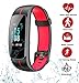 Produktbild Fitness Armband Wasserdicht Fitness Tracker Sport Armband Fitness Uhr Aktivitätstracker mit Schrittzähler/Schlafmonitor/Anruf Nachricht Benachrichtigung für Kinder Frauen und Männer(Schwarz)