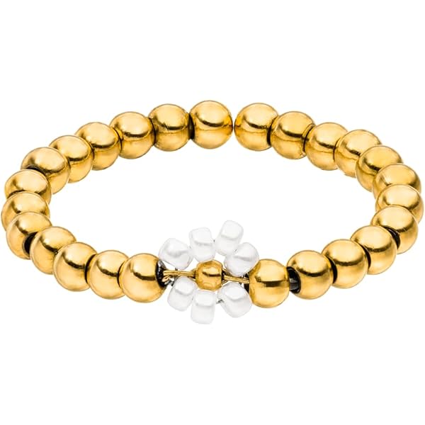 Purelei® Lovely Ring – Elastische parelring met hart – Anxiety Fidget damesring - Schelperlen & roestvrij staal – Maten S/M/L – 18K verguld – Handgemaakte sieraden, Large, Roestvrij staal, Edelsteen