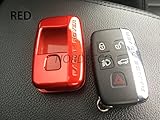 ABS de alta calidad duro Carcasa 2 pieza protectora de plástico para Nueva 5 Botón Smart Key Fob protector carcasa Range Rover Evoque Discovery Freelander Sport 2014 2015 2016 (rojo)
