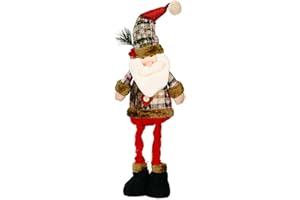 haweeli Figuras Decorativas Navidad, XL 60 cm, Gnomo de Navidad, Muñeco sin Rostro con Patas Largas de Punto, decoración de Mesa, Adorno de Mesa navideño ﻿ (Santa Claus Marrón)