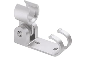 GKONGU Soporte giratorio de la ducha Shinny Aluminio DIY Baño titular sólido Showerhead Flexible titular funcional con gancho adicional para la ducha