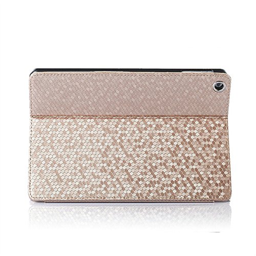 fenrad Luxus PU Leder Smart Case Cover Schutzhülle Schutz Tasche Hülle Etui Hüllen für Apple ipad 6 / ipad air 2 mit Ständer und Auto Sleep & Wake up Funktion + Displayschutzfolie und Eingabestift (Stylus Pen) – Gold - 3