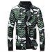 Produktbild JYJM Herren Mantel 100% Baumwoll Herren Jacke Ubergangsjacke Herren Windbreaker mit Rundhalsausschnitt Herren Pullover Shirt Top Männer Winter Camouflage Bluse Verdickung Mantel Bluse Outwear