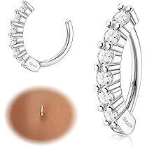 3 Piercing Ombelico In Acciaio Chirurgico - Design Elegante, Ipoallergenico, Per Donne E Ragazze, Regalo Per Occasioni Speciali - Foto 7