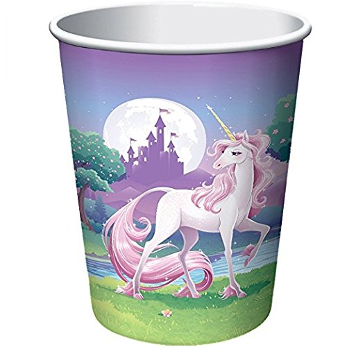 8 Becher * FANTASY EINHORN * für Kindergeburtstag und Motto-Party // Party Partybecher Cups Motto Einhorn Schloss Traumwelt