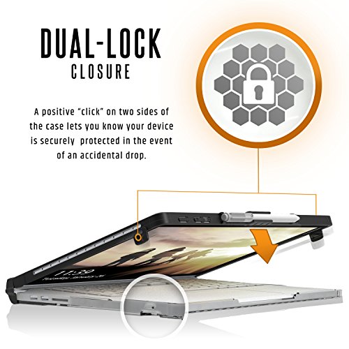 Urban Armor Gear Hardcase f  r Microsoft Surface Book mit Performance Base - Transparent  Microsoft Zertifiziert   L  ftungsschlitzaussparungen   Pen 