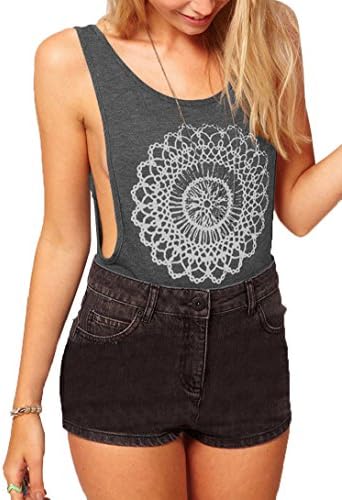 Womens Printed* Grey Backless Cut Out Stretch Bodysuit Party Leotard Bralet Top (8)