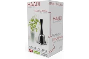 HAADI Hand Bell Stainless Steel Small Desk Service Bell With Handle Loud Reception Call Bell for Elderly Dinner Bells for Food Line, Alarm, Jingles, Ringing