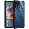 TheGiftKart Shockproof Crystal Clear Back Cover Case for Motorola Moto G34 / G45 5G | 360 Degree Protection | Protective Design | Transparent Back Cover for Moto G34 / G45 5G (PC & TPU, Black Bumper)