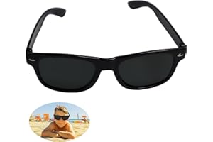 NODCOWS 1 Par de Gafas de Sol para Niño, Gafas de Protección Solar Espejadas e Inastillables, Protección UV375 Marco Flexible de Silicona, Adecuadas para Niños y Niñas (Negro)