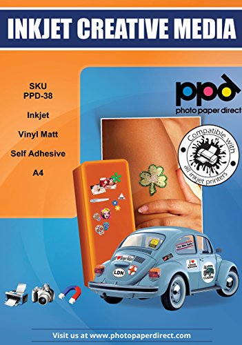 PPD Inkjet selbstklebende Vinyl-Folie, matt, DIN A4, 20 Blatt