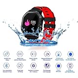 JASZHAO IP68 Wasserdichte Bluetooth Smart Watch, Multiple Sports Modes/Running/Cycling/Schwimmen/Fitness/Herzfrequenz-Monitore/Für Android IOS,D