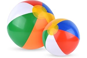 PLULON Beach Balls Inflatable Beach Colorful Beach Ball Bulk for Swimming Pool Beach Party Summer Game