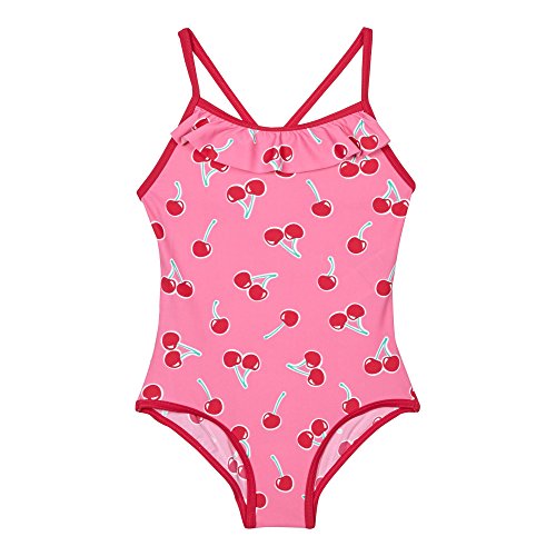 Bluezoo Kids Girls' Pink Cherry Print Swimsuit Age 5-6