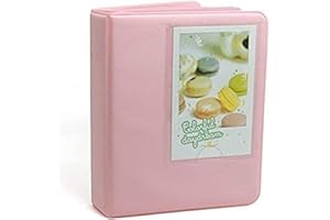 HOMEYUSER (Pink, 64 pockets) – Fuji Instax Mini Photo Album Card Holder for Mini 8 8+ 9 70 7s 25 50s 90 Polaroid Z2300 PIC-300P Film (Pink, 64 Pockets)