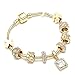 Produktbild FGTYJ Kristall Herz Gold Farbe Charme Armband Für Mädchen Murano Glasperlen Pandora Armband Für Frauen DIY Schmuck Geschenk