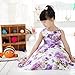 TOOGOO(R) Purple Summer Stylish Fancy Girls Kids Princess Wedding Party Flower Floral Bow Gown Dress 3-4Years