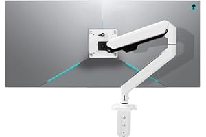 HILLPORT Braccio Monitor Singolo Staffa Monitor Scrivania Braccio Supporto LED LCD 17-36 Pollici, Vesa 75 mm e 100 mm, 2-12kg, Molla a Gas Bianco, M3P