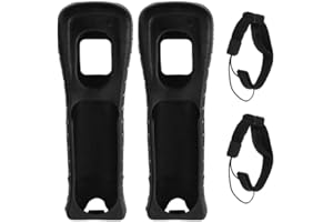GHZSTE Manette de Poignet Adapt étui de Protection en Silicone et Dragonne Compatible pour Télécommande Wii (Noir)