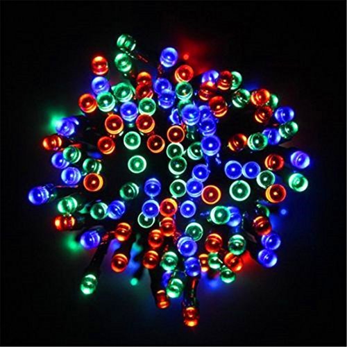 Preisvergleich Produktbild Solar-Lichterkette – bunt - wasserdicht, 17 Meter, 100 LED, für Weihnachtsdeko, Hochzeiten, gesellige Abende im Garten, Rasendeko, Terrassendeko