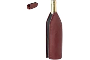 THEFORMAT Enfriador de Botellas de Vino Con Sujeción Elástica, Adaptable a Distintos Tamaños de Botellas - Funda Enfriadora Botellas Vino de Gel, Mantiene las Botellas Frías Durante más Tiempo, Color Burdeos