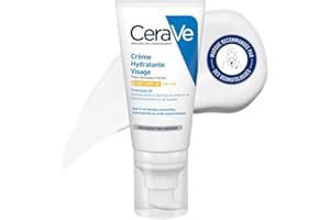 CeraVe - Crème Hydratante Visage SPF30 - Crème de Jour avec Protection UVB + UVA - Acide Hyaluronique, Céramide, Niacinamide, Vitamine E - Peau Normale à Sèche