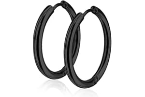 viva-adorno 1 Paar Klappcreolen Hoop Ohrringe Edelstahl Creolen ER96