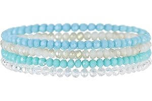 FULU AUTUMN Bracciale Donna Bohemien con Perle di Cristallo Multistrato Braccialetti con Perline Elastico Impilabili Gioielli Moda Estivi Regalo San Valentino per Lei