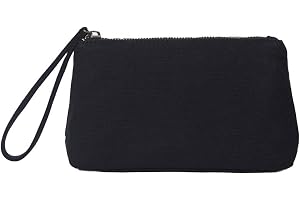 YONBEN Nylon armband väska sminkväska för handväska vattentät armband väska med dragkedja ficka kreditkortspåse, Svart, 7.8"1
