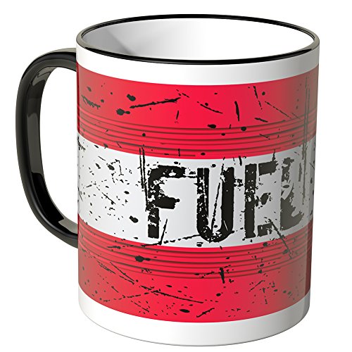 Preisvergleich Produktbild Motoking Tasse, Schriftzug: FUEL - SCHWARZ