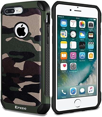 Epxee iPhone 7 Plus Case, Shockproof [Heavy Duty Protective] Silicone Bumper Phone Case Cover [for Apple iPhone 7 Plus] - (Camouflage-001)