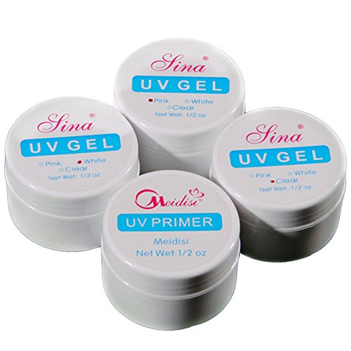 Fashion Gallery Clear Pink White UV Base Gel with Primer Nail Art Set