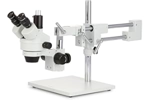 AmScope SM-4TP Microscope Professionnel avec Zoom stéréo trinoculaire avec contrôle de Mise au Point simultanée, oculaires WH10x, grossissement 7X-45X