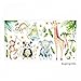 Produktbild 113 Wandtattoo Dschungeltiere Elefant Giraffe Panda Faultier Affe - in 6 Größen - Kinderzimmer Babyzimmer Aquarell Watercolor - schöne Wanddeko Wandbild Aufkleber Sticker - Größe 1500 x 840 mm