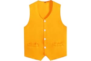 RUNQHUI Enfant Garçon Gilet de Costume sans Manches Cérémonie Soirée Mariage Gilet Veste Gentleman Costume Garçon d'honneur 5-16 Ans