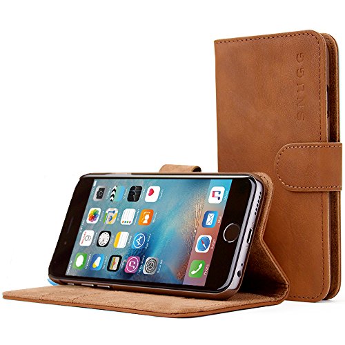 Snugg Funda iPhone 6s  8482  - Carcasa Marr  n De Cuero  PU  con Tapa Y Una Garant  a De por Vida para Apple iPhone 6s