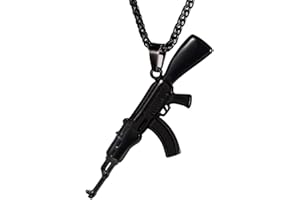 U7 Armee Gewehr Kette M16/AK-47/Mini Uzi/M9 Maschinengewehr Modell Anhänger Halskette personalisiert Pistole Waffe Coole Modeschmuck Geschenk für Männer Jungen