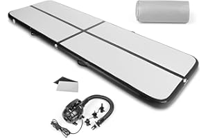 ‎FITENGINE FitEngine Unisex Air Track Trainingsmatte | Gymnastikmatte für verschiedene Sportarten | Extra dick, mit elektrischer Luftpumpe, verschiedenen Aufsätzen + Transporttasche