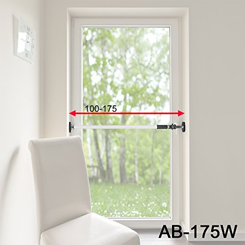 Preisvergleich Produktbild ALLEGRA Sicherungsstange für die Fenstersicherung und Türsicherung, Einbruchschutz für Fenster und Türen, Weiß 1m - 1,75m