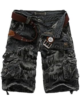Menschwear Herren Vintage Cargo Shorts Bermuda Kurze Hose Sommer Kurze Hose