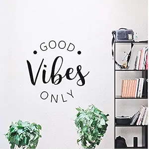 VVWV Good Vibes Only Quotes Wall Stickers Office Home Living Kids Girls Boys Bedroom Decoration Vinyl Decal Stickers L X H 50 X 50 Cms