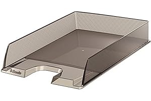 LEITZ Esselte Corbeille à Courrier A4, Transparent Fumé, Europost, 623604