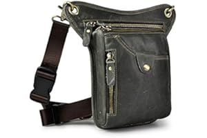 Xieben In Pelle Borsa Gamba A Goccia Per Uomo Donna Moto In Sella A Bicicletta In Bicicletta Multi-purpose In Vita Coscia Marsupio Bum Tasca Escursionismo Sportivo Custodia In Campeggio Deep Grey