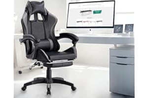 FENIXSHOP24 Sedia/Poltrona Gaming Ergonomica Massaggiante Reclinabile con Poggiapiedi Poggiatesta e Supporto Lombare Braccioli X Gamer con Ruote Girevoli Nero/Grigio HLD-920 (Nera/grigia)