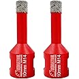 SHDIATOOL Dry Diamond Drill Core Bit 2pk Diameter 10mm Vacuum Brazed Drilling Porcelain Tile Granite Marble