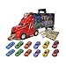 Produktbild Transport Carrier Truck Set mit 12 bunten Mini Mental Diecast Cars & Innovative Racing Game Map - Auto Transporter Spielzeug für Kinder sterben