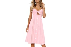 FANCYINN Vestidos Mujer Verano Casual Fiesta Media Pierna Bandage Floral Vestidos Midi Mujer