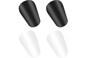 HUANGYIHAN Espinilleras pequeñas para adultos y niños, 10 x 6 cm, con compatibilidad con soporte para calcetines, color negro y blanco