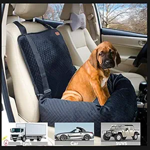 BOCHAO Dog car seat is Specially Designed for The Safety of Dogs Sitting in The car. The pet Booster seat Made of Short Plush Soft Material is and Safe, Detachable and Easy to Clean.